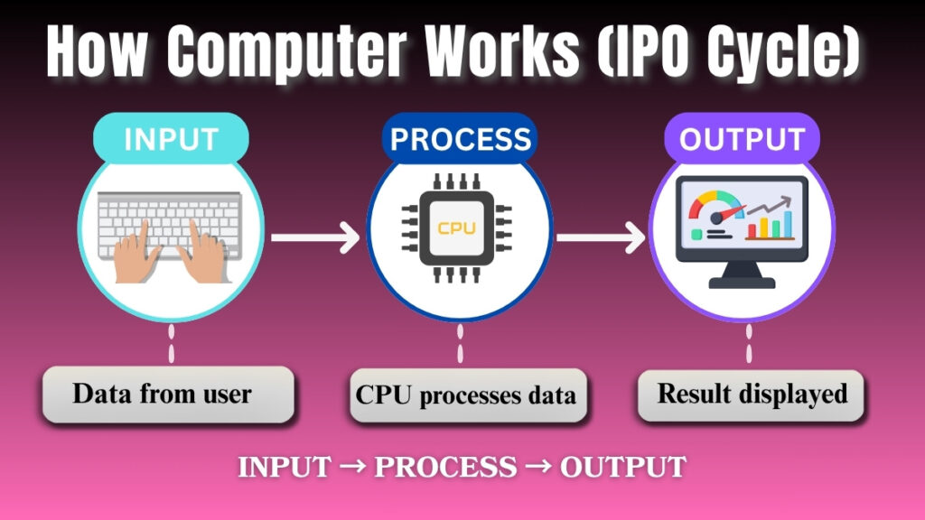 Input process output cycle of computer