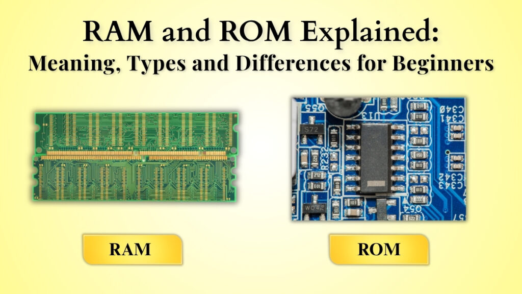 RAM vs ROM differences explained with comparison infographic